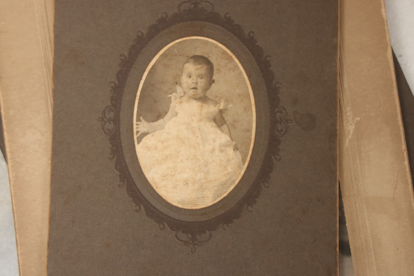Lot 177 - Grouping Of Twelve Antique Photographs, Mostly Boarded, Including Wedding, Children, And Women Portraits, Circa 1880–1900
