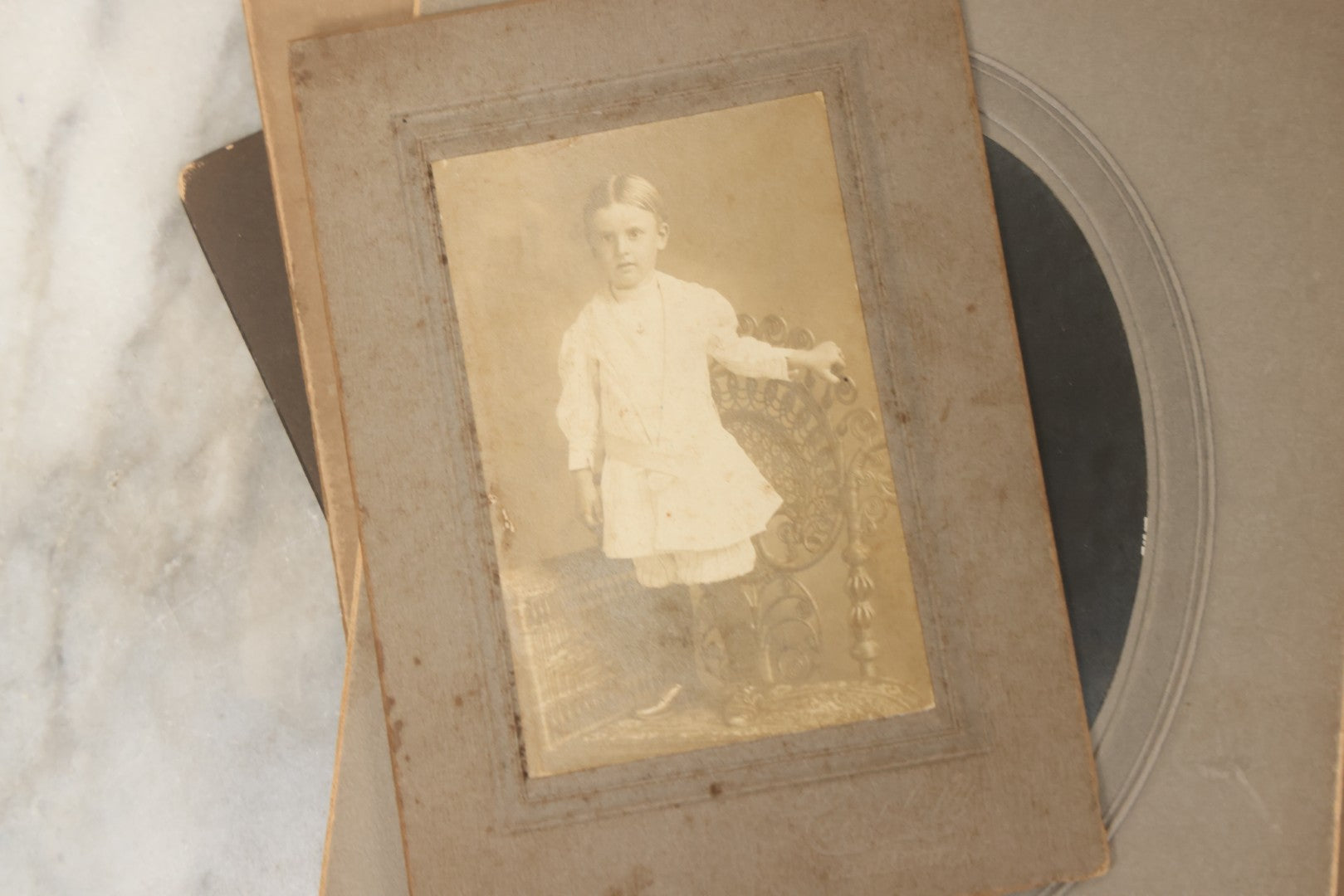 Lot 177 - Grouping Of Twelve Antique Photographs, Mostly Boarded, Including Wedding, Children, And Women Portraits, Circa 1880–1900