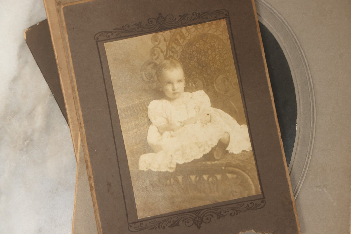 Lot 177 - Grouping Of Twelve Antique Photographs, Mostly Boarded, Including Wedding, Children, And Women Portraits, Circa 1880–1900