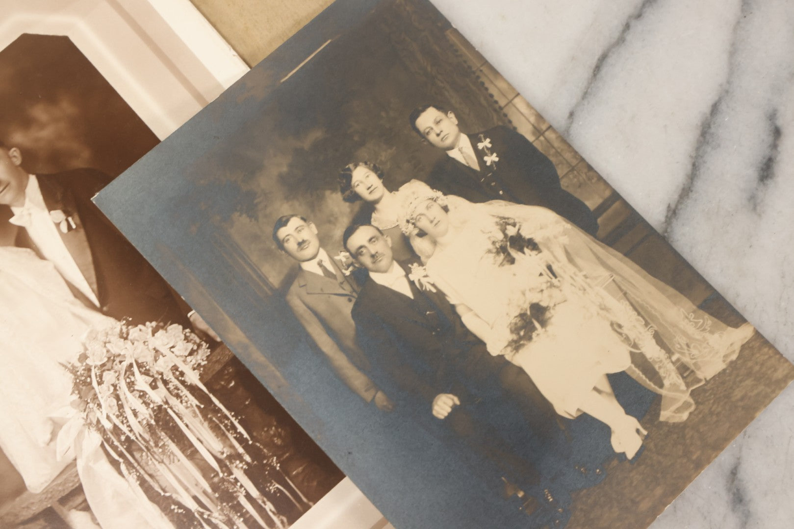Lot 177 - Grouping Of Twelve Antique Photographs, Mostly Boarded, Including Wedding, Children, And Women Portraits, Circa 1880–1900