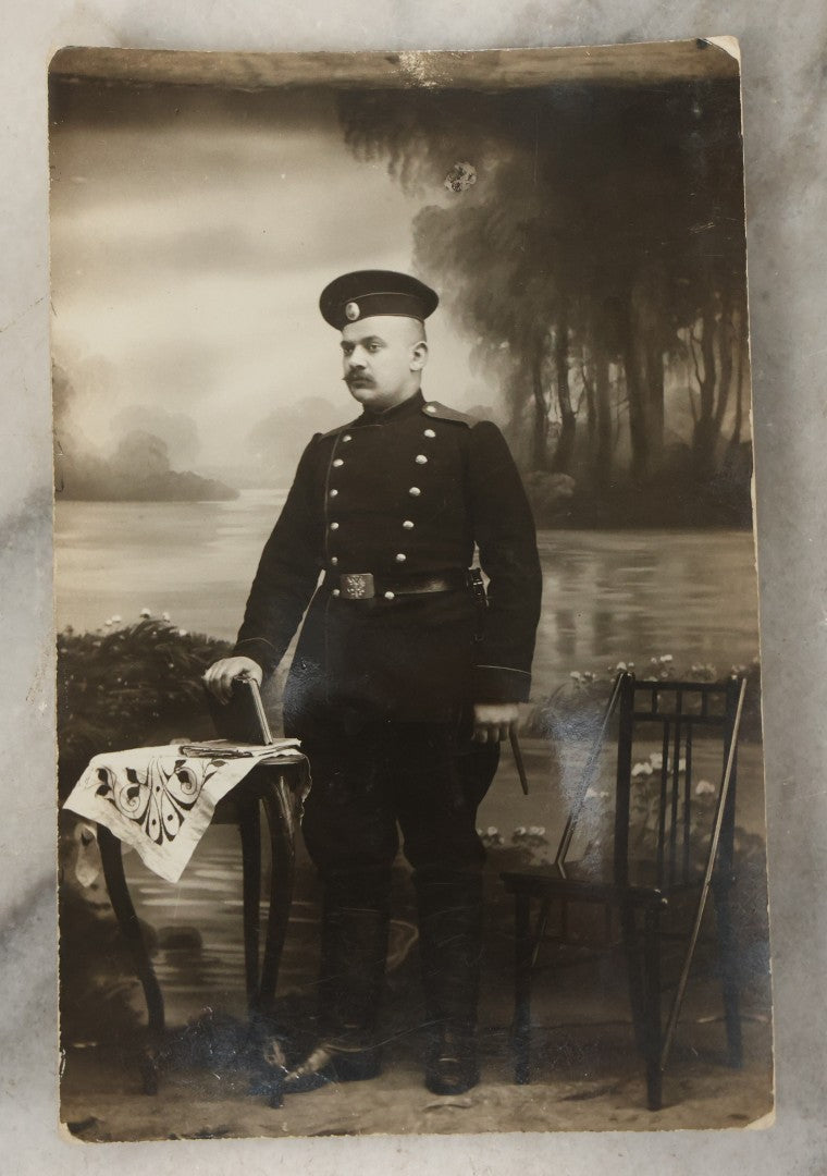 Lot 180 - Trio Of Early 20th Century World War I Era Military Portraits Including Two Real Photo Postcards RPPC And One Carte De Visite CDV, German Or Imperial Russian–Finnish, Circa 1914