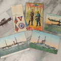 Lot 182 - Grouping Of Vintage American Ephemera Including Postcards Of U.S.S. Castine, U.S.S. Vermont, U.S.S. Illinois, Lincoln And Grant Meeting, And Mukilteo Lighthouse, Washington, And Bookmark With Wwii Patriotic Seals