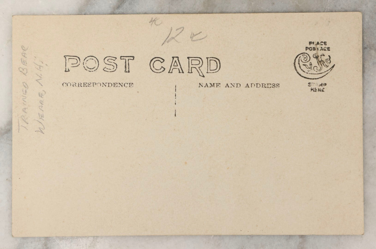 Lot 186 - Antique Real Photo Postcard RPPC “Trained Bear, Weare, New Hampshire” Depicting Man And Climbing Bear Beside House
