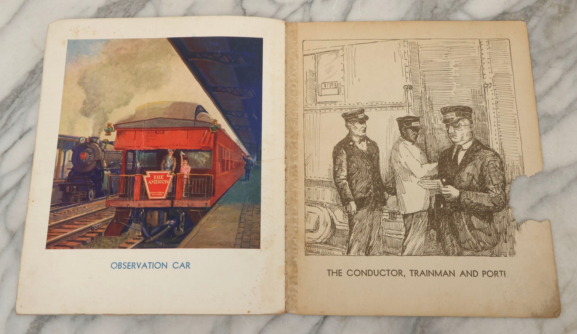Lot 203 - Grouping Of 3 Antique And Vintage Industrial-Themed Children's Books Including “Railroad Book” By McLoughlin Bros., “Book Of Trains” By Grif Teller, And “Oil Comes To Us” By Rose Wyler And Warren W. McSpadden