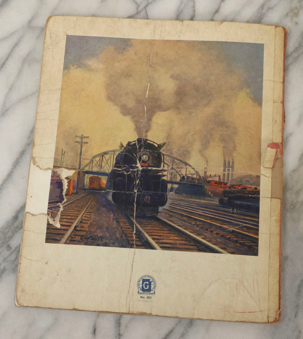 Lot 203 - Grouping Of 3 Antique And Vintage Industrial-Themed Children's Books Including “Railroad Book” By McLoughlin Bros., “Book Of Trains” By Grif Teller, And “Oil Comes To Us” By Rose Wyler And Warren W. McSpadden