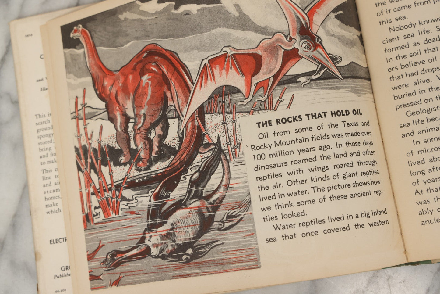 Lot 203 - Grouping Of 3 Antique And Vintage Industrial-Themed Children's Books Including “Railroad Book” By McLoughlin Bros., “Book Of Trains” By Grif Teller, And “Oil Comes To Us” By Rose Wyler And Warren W. McSpadden