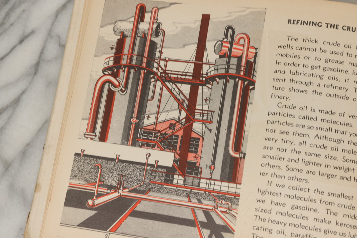 Lot 203 - Grouping Of 3 Antique And Vintage Industrial-Themed Children's Books Including “Railroad Book” By McLoughlin Bros., “Book Of Trains” By Grif Teller, And “Oil Comes To Us” By Rose Wyler And Warren W. McSpadden