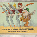 Lot 207 - Vintage Felt Novelty Comic Sign With Hand Coloring Depicting Showgirls And Drunken Man, Captioned "This Is A High Class Place, Act Respectable!"