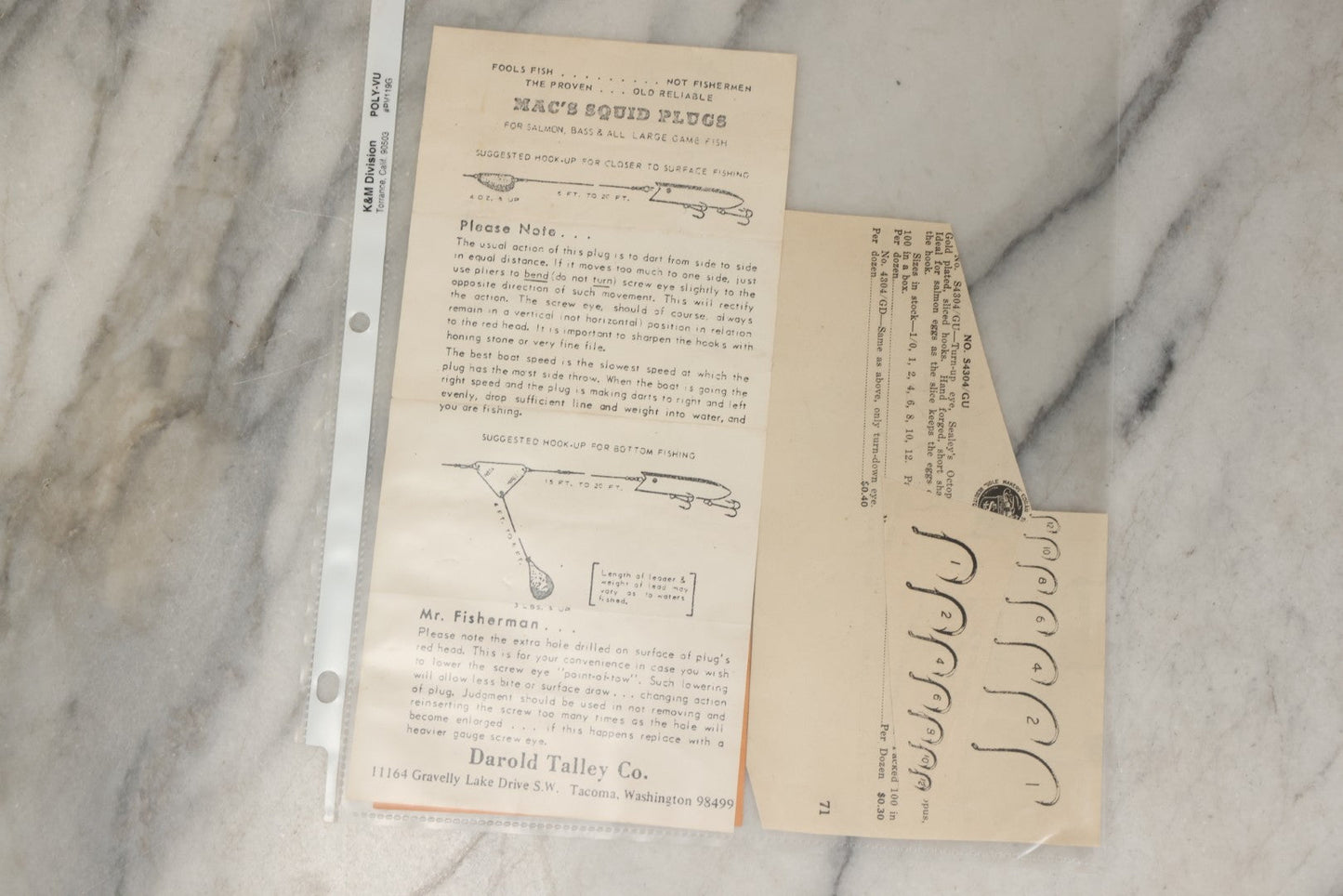 Lot 212 - Grouping Of Vintage Fishing Ephemera Including Pflueger Reel Advertisements And Booklets, "The Nitty Gritty Of Steelhead Fishing" By Dan Stair For Luhr Jensen & Sons, And Shoff Sporting Goods Chart, Kent, Washington