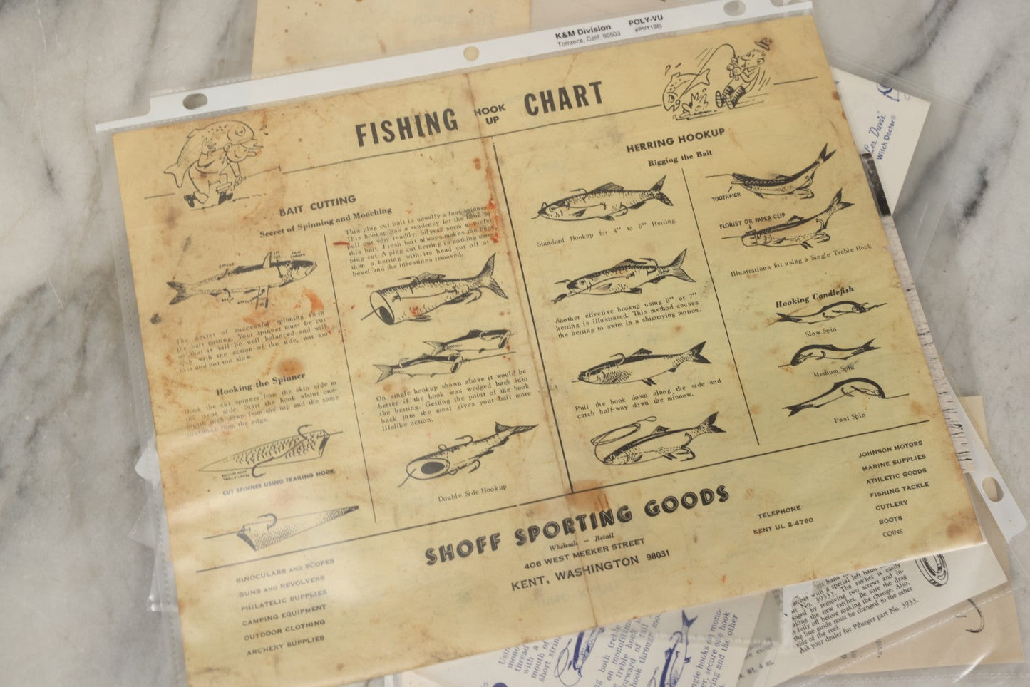 Lot 212 - Grouping Of Vintage Fishing Ephemera Including Pflueger Reel Advertisements And Booklets, "The Nitty Gritty Of Steelhead Fishing" By Dan Stair For Luhr Jensen & Sons, And Shoff Sporting Goods Chart, Kent, Washington