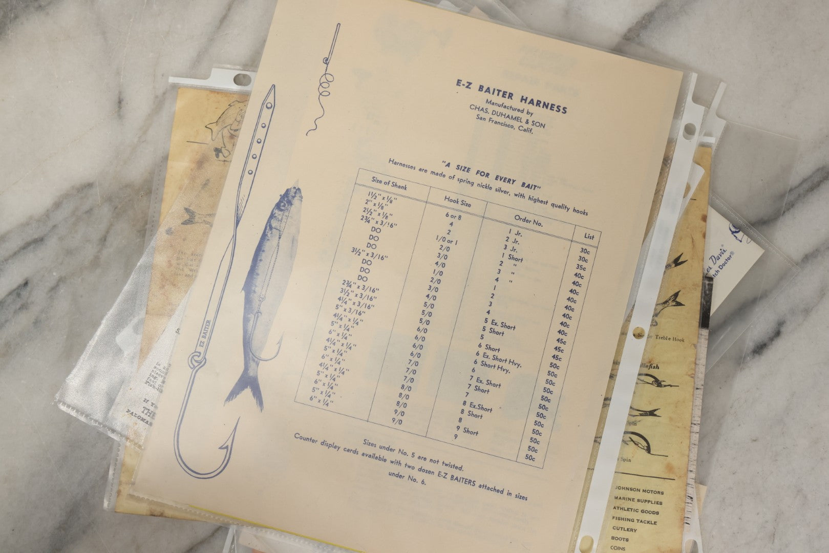Lot 212 - Grouping Of Vintage Fishing Ephemera Including Pflueger Reel Advertisements And Booklets, "The Nitty Gritty Of Steelhead Fishing" By Dan Stair For Luhr Jensen & Sons, And Shoff Sporting Goods Chart, Kent, Washington