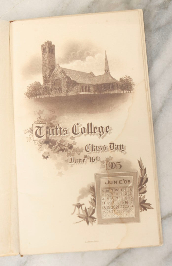 Lot 213 - Tufts Class Day 1905 Antique Souvenir Booklet, June 16 1905, With Program, Class Roll, And Exercises, Printed By E.A. Wright, Philadelphia, Tufts College, Medford, Massachusetts