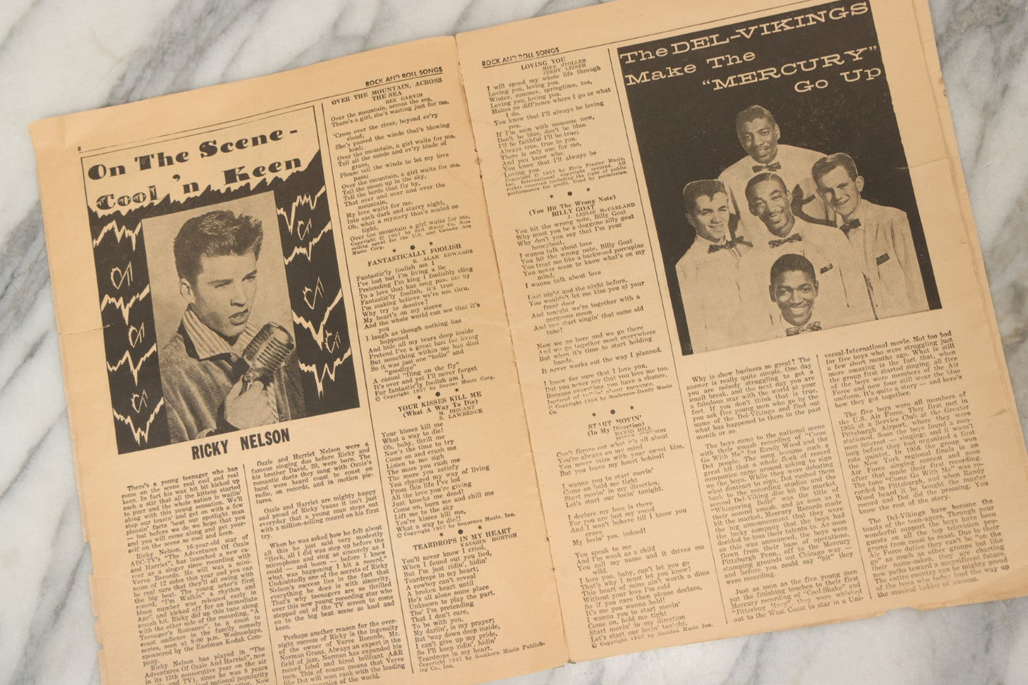 Lot 214 - Pair Of Vintage Charlton Publication Magazines Including "Monkees" (1967) And "Rock And Roll Songs" (1957) Featuring Billy Ward And The Dominoes, Ricky Nelson, And The Everly Brothers