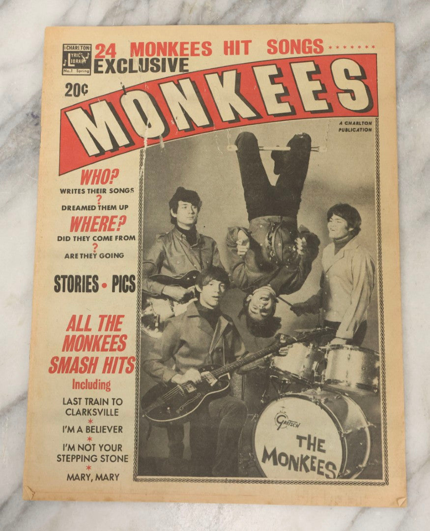 Lot 214 - Pair Of Vintage Charlton Publication Magazines Including "Monkees" (1967) And "Rock And Roll Songs" (1957) Featuring Billy Ward And The Dominoes, Ricky Nelson, And The Everly Brothers