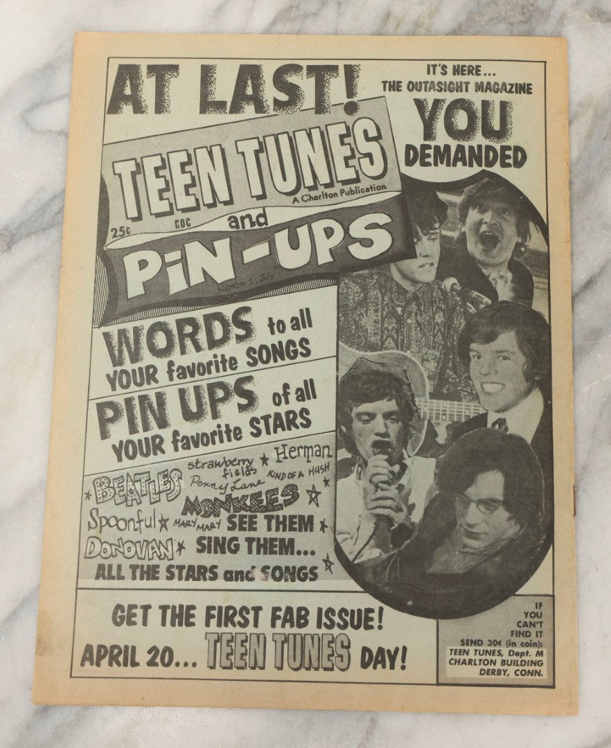 Lot 214 - Pair Of Vintage Charlton Publication Magazines Including "Monkees" (1967) And "Rock And Roll Songs" (1957) Featuring Billy Ward And The Dominoes, Ricky Nelson, And The Everly Brothers
