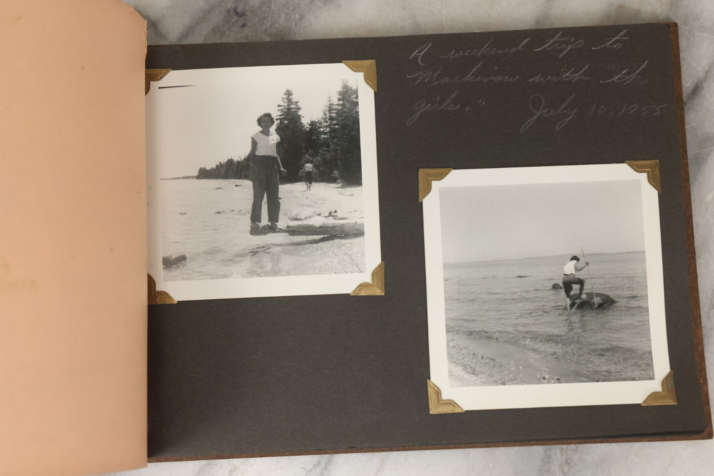Lot 215 - Vintage Souvenir Photo Album “Sault Ste. Marie, Michigan” With 45 Snapshots, 1955–1957