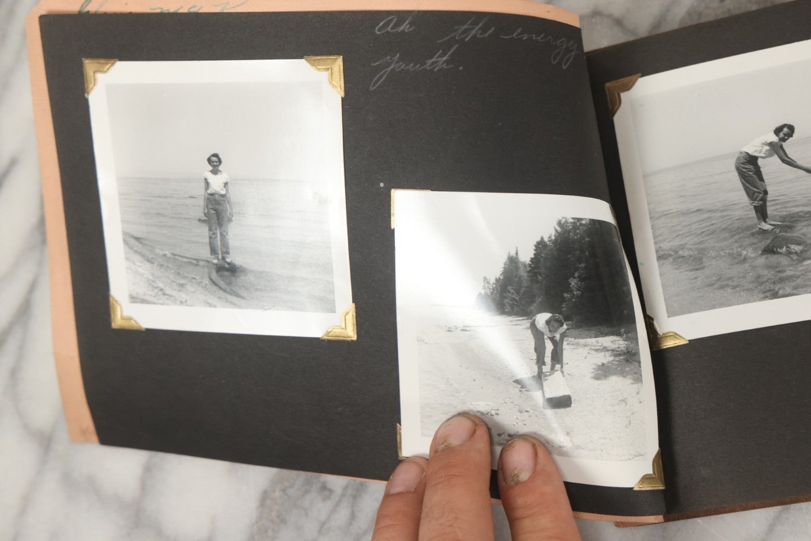 Lot 215 - Vintage Souvenir Photo Album “Sault Ste. Marie, Michigan” With 45 Snapshots, 1955–1957