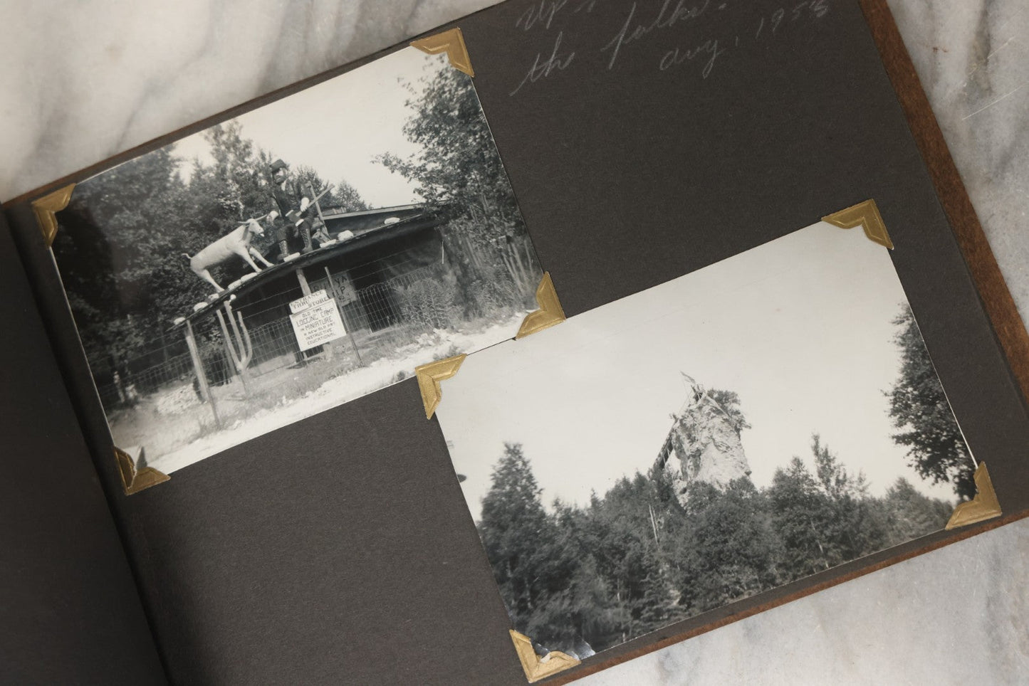 Lot 215 - Vintage Souvenir Photo Album “Sault Ste. Marie, Michigan” With 45 Snapshots, 1955–1957