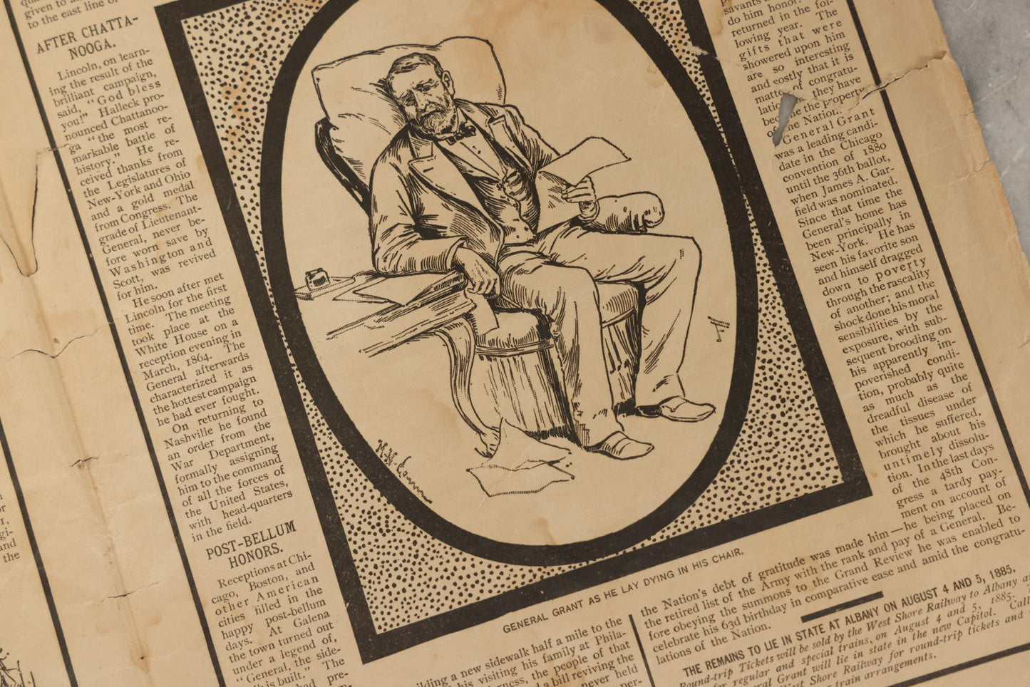 Lot 219 - Antique Broadside "Obsequies Of Gen'l U.S. Grant," Announcing Funeral Ceremonies And Public Mourning In New-York City, August 6–8, 1885, Matthews, Northrup & Co., Art-Printing Works, Buffalo, New York
