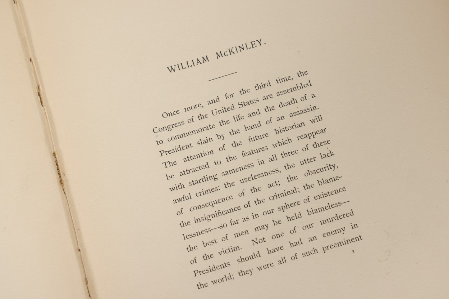 Lot 221 - "Memorial Address On The Life And Character Of William McKinley, President Of The United States, February 27, 1902" Antique Large Format Hardcover Book By John Hay, Published By The Government Printing Office, Washington, 1903
