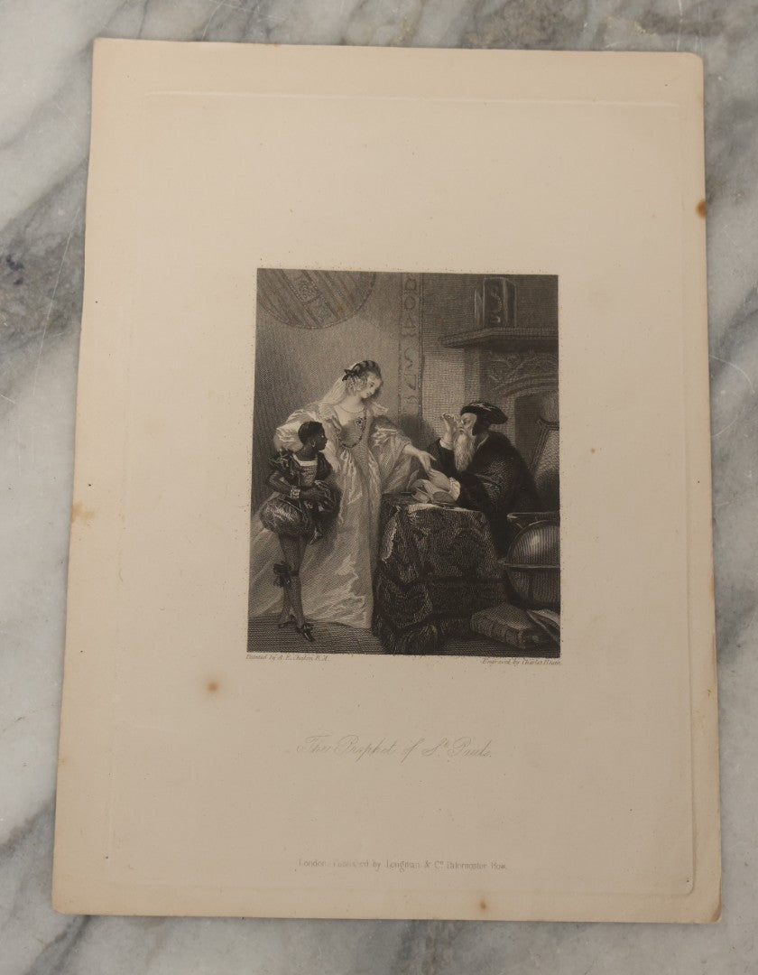 Lot 225 - Antique Engraving “The Prophet Of St. Paul's” By A.E. Chalon, R.A., Engraved By Charles Heath, Published By Longman & Co., London, Early 19th Century, Unframed
