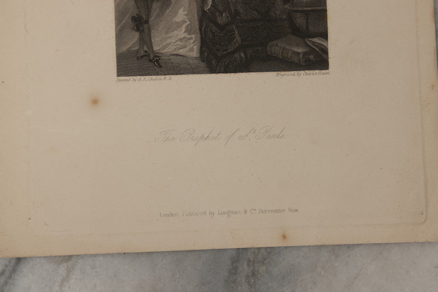 Lot 225 - Antique Engraving “The Prophet Of St. Paul's” By A.E. Chalon, R.A., Engraved By Charles Heath, Published By Longman & Co., London, Early 19th Century, Unframed