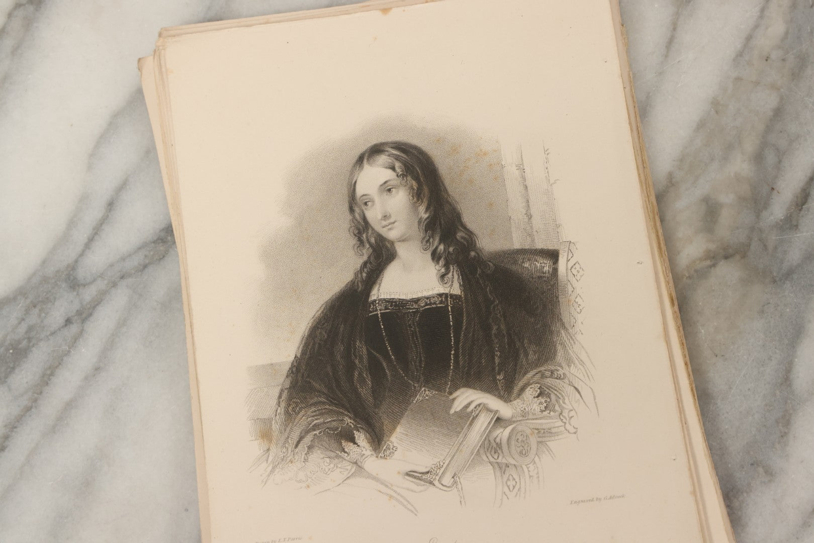 Lot 227 - Grouping Of Twenty-Five Early To Mid-19th Century English Engravings Of Women, Including “Genevieve,” “Lady Caroline Lamb,” “Eleanor,” “The Fair Patrician,” And “Alice Lee”