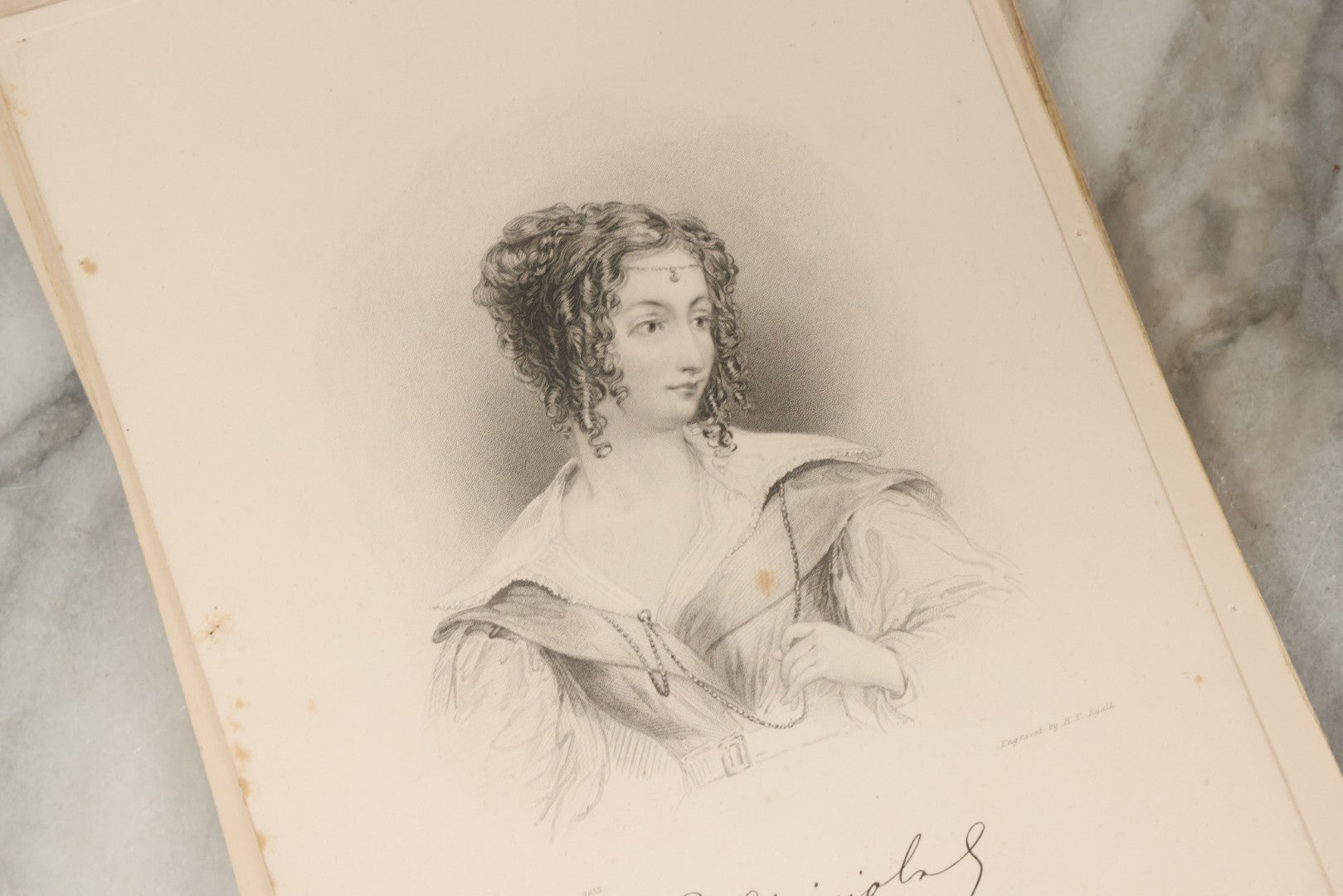 Lot 227 - Grouping Of Twenty-Five Early To Mid-19th Century English Engravings Of Women, Including “Genevieve,” “Lady Caroline Lamb,” “Eleanor,” “The Fair Patrician,” And “Alice Lee”