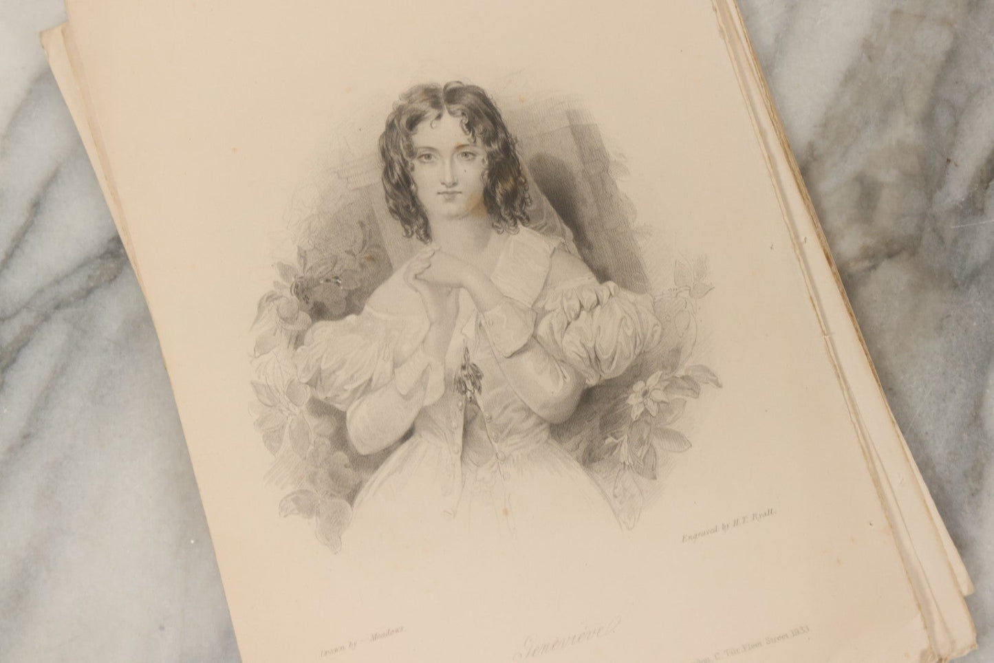 Lot 227 - Grouping Of Twenty-Five Early To Mid-19th Century English Engravings Of Women, Including “Genevieve,” “Lady Caroline Lamb,” “Eleanor,” “The Fair Patrician,” And “Alice Lee”