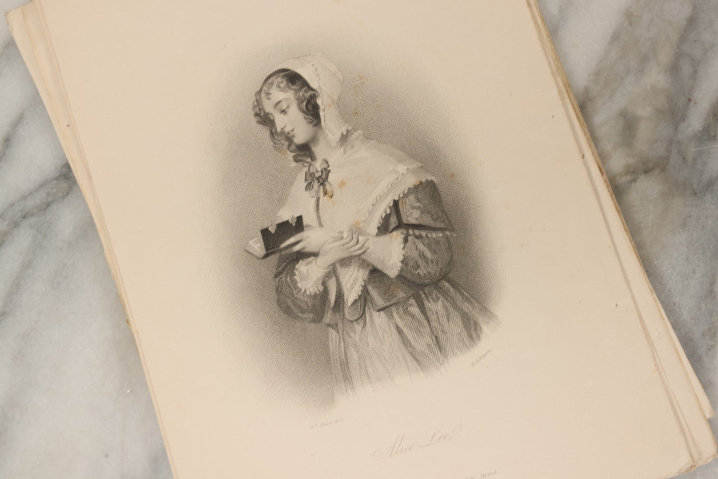 Lot 227 - Grouping Of Twenty-Five Early To Mid-19th Century English Engravings Of Women, Including “Genevieve,” “Lady Caroline Lamb,” “Eleanor,” “The Fair Patrician,” And “Alice Lee”