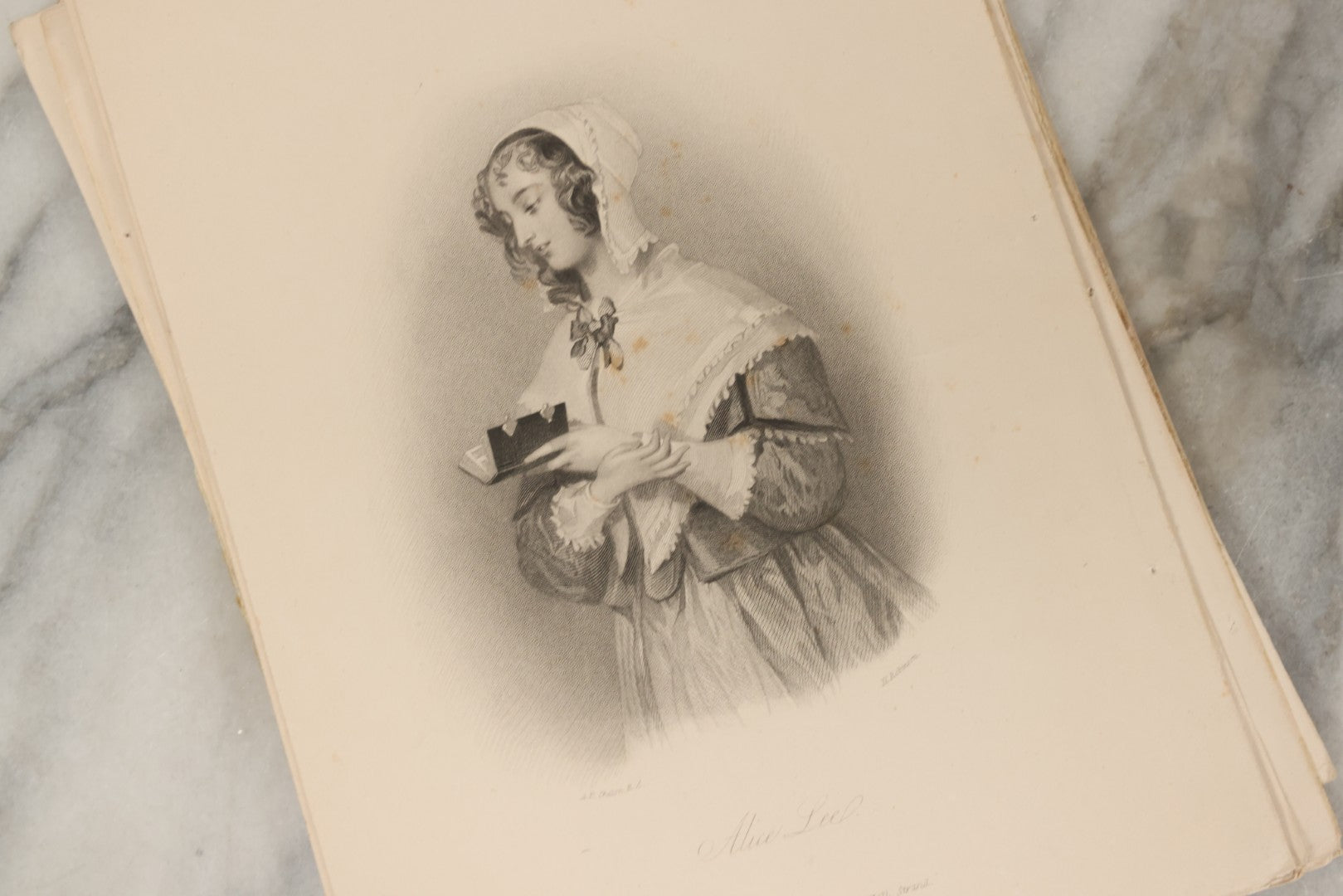 Lot 227 - Grouping Of Twenty-Five Early To Mid-19th Century English Engravings Of Women, Including “Genevieve,” “Lady Caroline Lamb,” “Eleanor,” “The Fair Patrician,” And “Alice Lee”