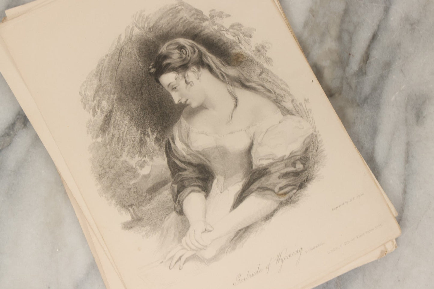 Lot 227 - Grouping Of Twenty-Five Early To Mid-19th Century English Engravings Of Women, Including “Genevieve,” “Lady Caroline Lamb,” “Eleanor,” “The Fair Patrician,” And “Alice Lee”