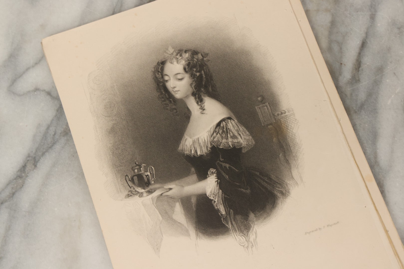 Lot 227 - Grouping Of Twenty-Five Early To Mid-19th Century English Engravings Of Women, Including “Genevieve,” “Lady Caroline Lamb,” “Eleanor,” “The Fair Patrician,” And “Alice Lee”