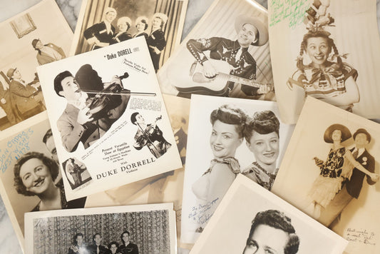 Lot 229 - Grouping Of 13 Vintage 8" x 10" Promotional And Performance Photographs Of Musicians, Dancers, And Entertainers, Many Inscribed To Don Cappo, Including Duke Dorell, The Whitney Sisters, Harry Cast, Nettie De Corsey, And Others