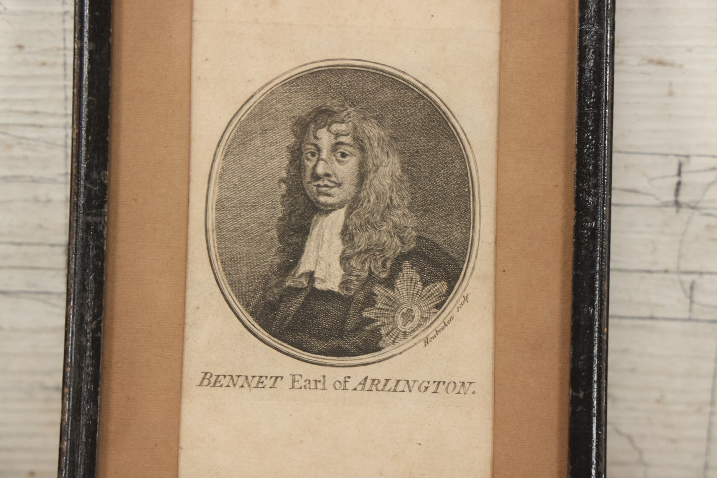 Lot 231 - Antique Engraving “Henry Bennet, Earl Of Arlington,” After Peter Lely, Engraved By Jacob Houbraken, Early Edition Variant, Flipped Orientation, 5-1/2" x 7-1/2"