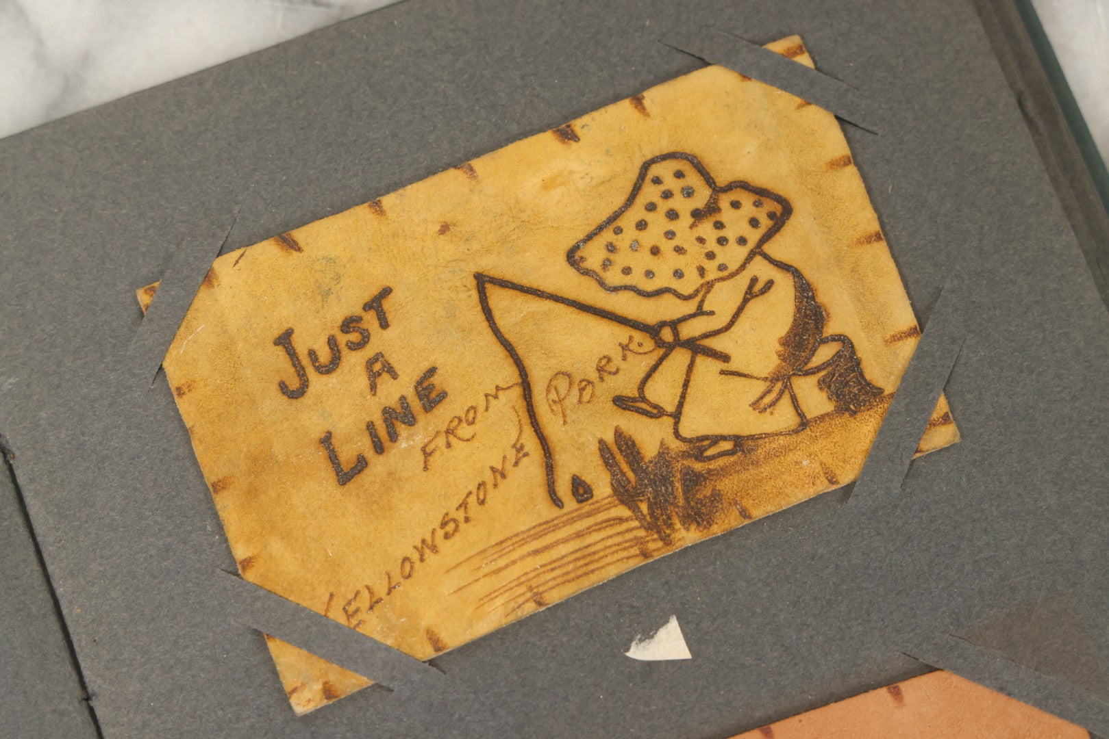 Lot 238 - Antique “Postal Cards” Scrapbook Album Containing Yellowstone Photographs, Postcards, And Ephemera Including Large-Format 1898–1902 Prints By Detroit Photographic Co., Ward's Postal Card Album, Boston, Massachusetts
