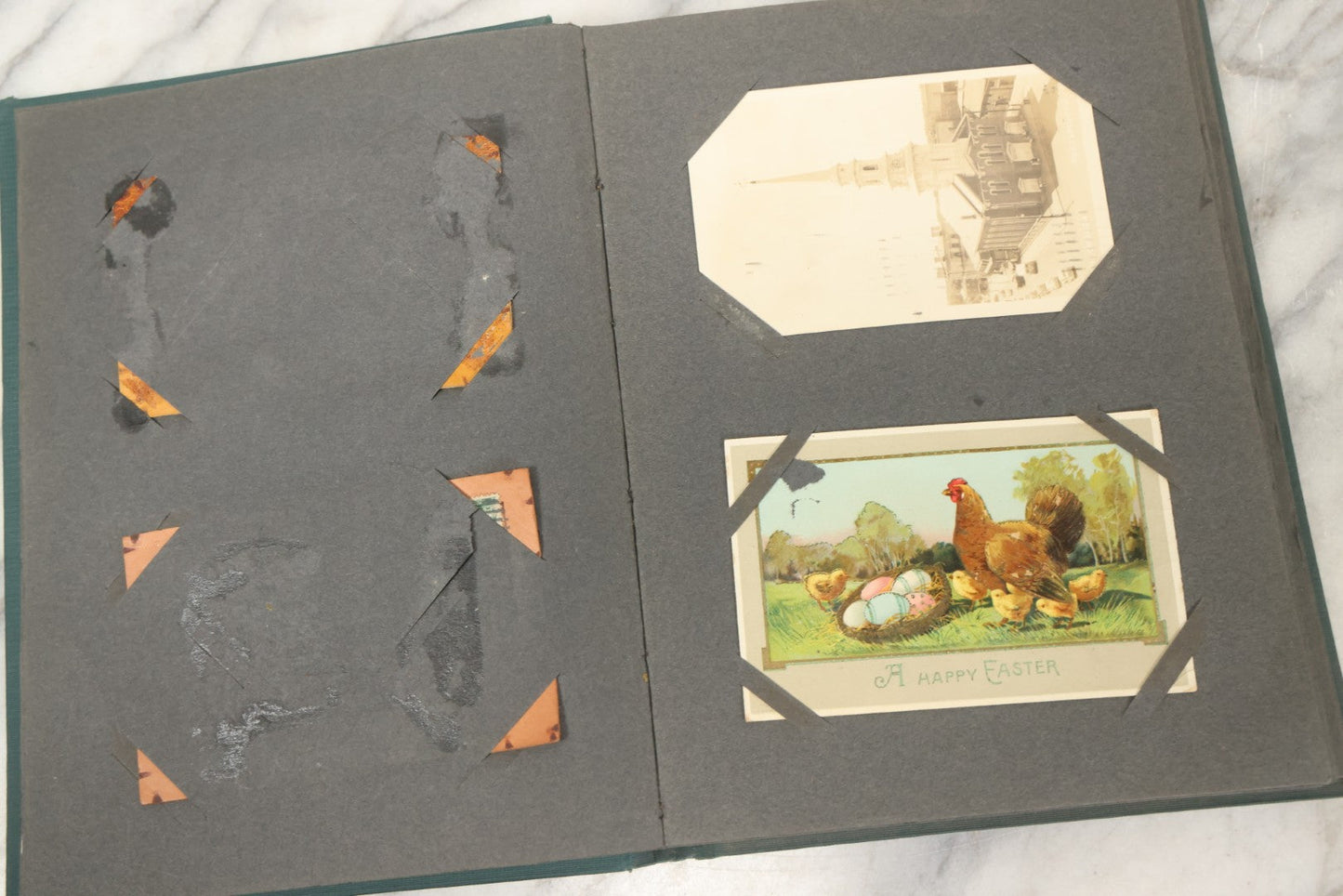Lot 238 - Antique “Postal Cards” Scrapbook Album Containing Yellowstone Photographs, Postcards, And Ephemera Including Large-Format 1898–1902 Prints By Detroit Photographic Co., Ward's Postal Card Album, Boston, Massachusetts