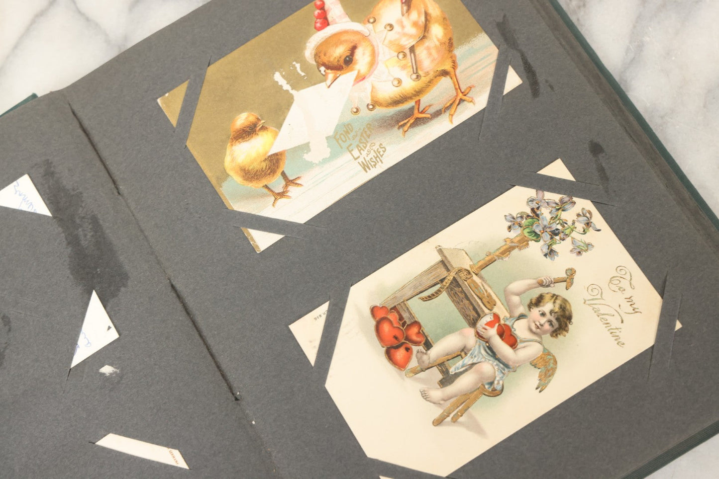 Lot 238 - Antique “Postal Cards” Scrapbook Album Containing Yellowstone Photographs, Postcards, And Ephemera Including Large-Format 1898–1902 Prints By Detroit Photographic Co., Ward's Postal Card Album, Boston, Massachusetts
