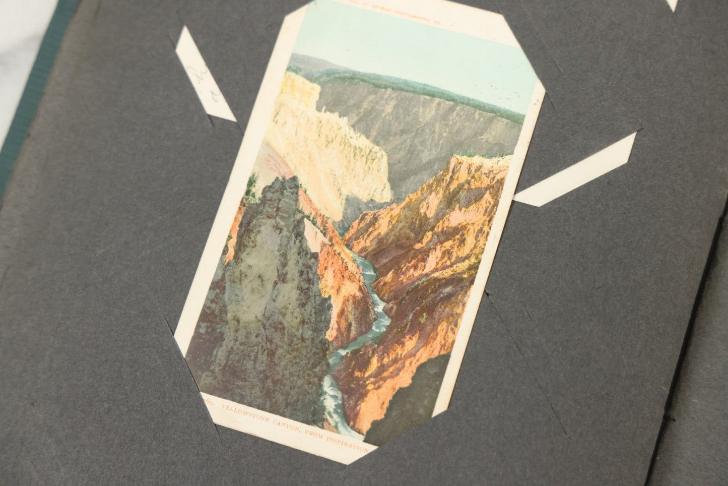 Lot 238 - Antique “Postal Cards” Scrapbook Album Containing Yellowstone Photographs, Postcards, And Ephemera Including Large-Format 1898–1902 Prints By Detroit Photographic Co., Ward's Postal Card Album, Boston, Massachusetts