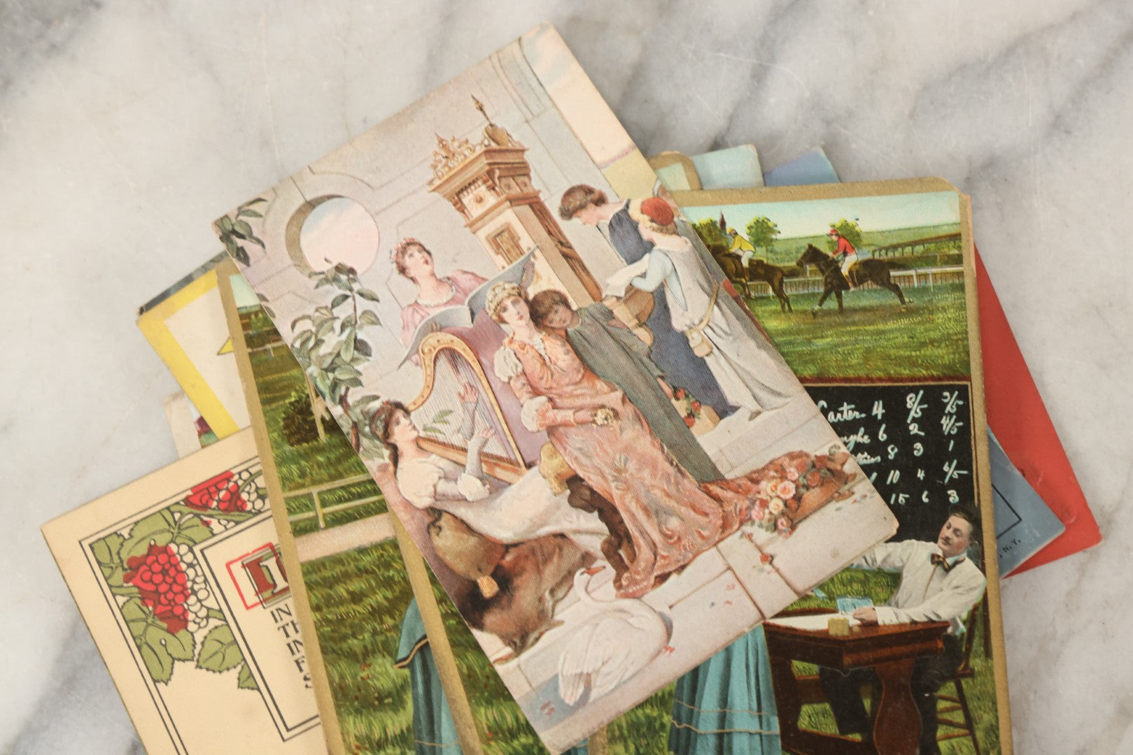 Lot 244 - Grouping Of 18 Antique And Vintage Comic And Romantic Postcards And More, Including Two Postcards With Embossed Lettering
