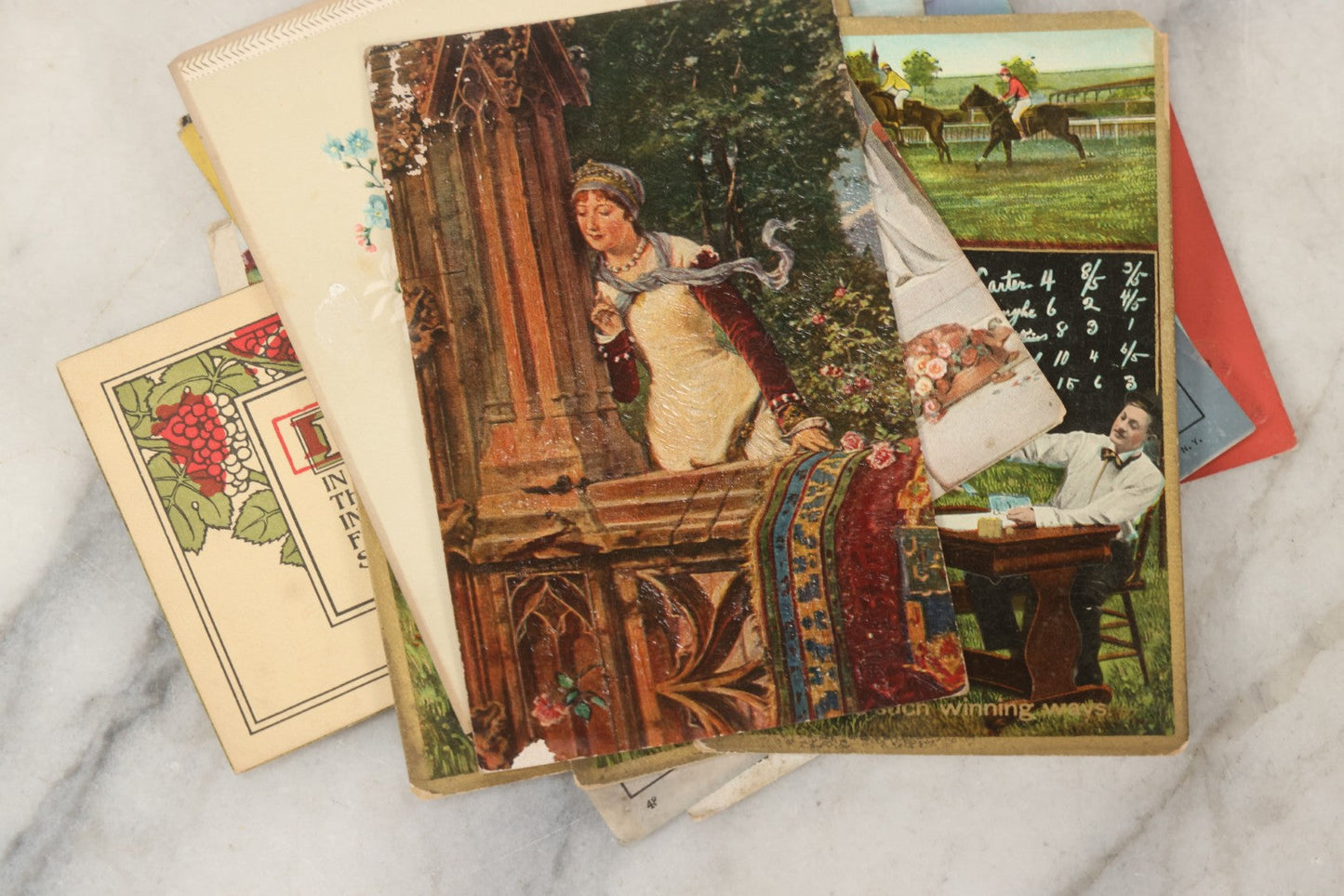 Lot 244 - Grouping Of 18 Antique And Vintage Comic And Romantic Postcards And More, Including Two Postcards With Embossed Lettering