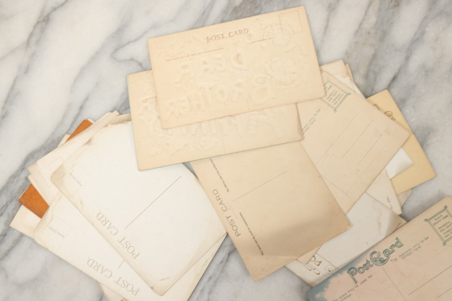Lot 244 - Grouping Of 18 Antique And Vintage Comic And Romantic Postcards And More, Including Two Postcards With Embossed Lettering