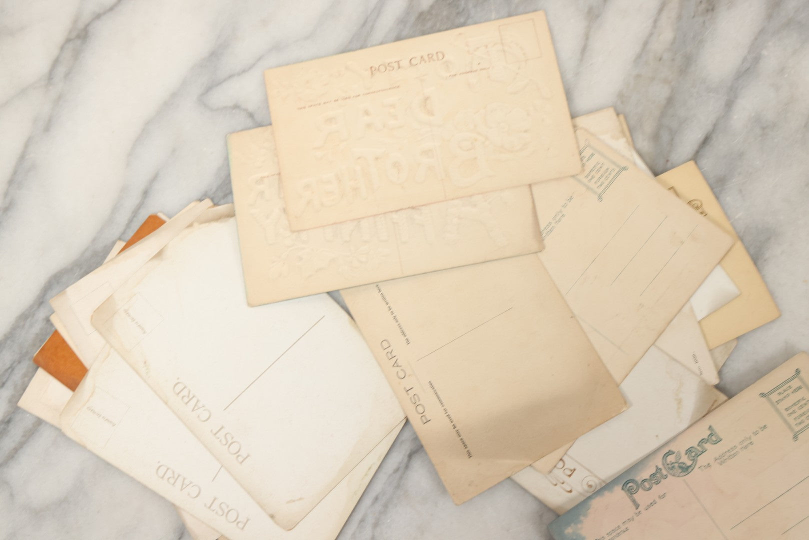 Lot 244 - Grouping Of 18 Antique And Vintage Comic And Romantic Postcards And More, Including Two Postcards With Embossed Lettering