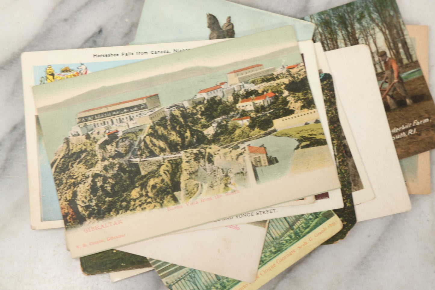 Lot 245 - Grouping Of 18 Antique And Vintage Travel Postcards, Three Featuring Camp Baldy, California, Rhode Island, Italy, Gibraltar, And More