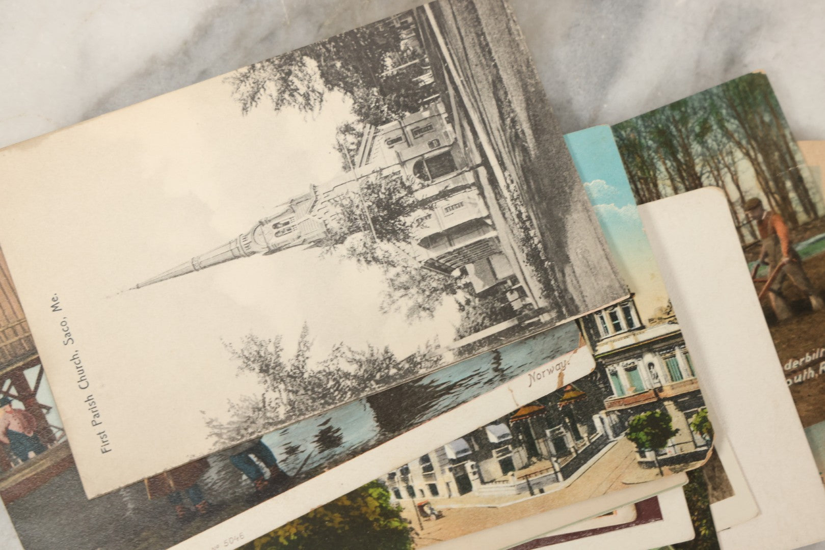 Lot 245 - Grouping Of 18 Antique And Vintage Travel Postcards, Three Featuring Camp Baldy, California, Rhode Island, Italy, Gibraltar, And More
