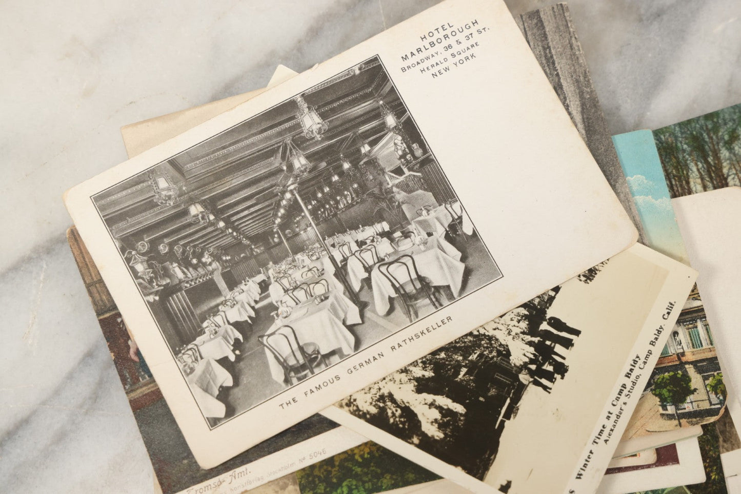 Lot 245 - Grouping Of 18 Antique And Vintage Travel Postcards, Three Featuring Camp Baldy, California, Rhode Island, Italy, Gibraltar, And More