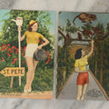 Lot 248 - Grouping Of Four Vintage Florida Linen Postcards Featuring Women, Parrots, And Tropical Scenes