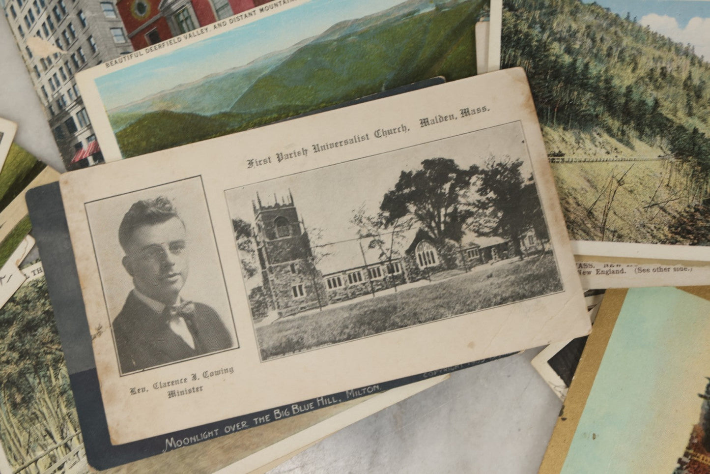 Lot 249 - Grouping Of Antique Souvenir Folders Of Mohawk Trail, Massachusetts, Springfield, Massachusetts, Gloucester, Massachusetts, And 34 Antique Postcards Of Massachusetts And Boston Buildings And Views