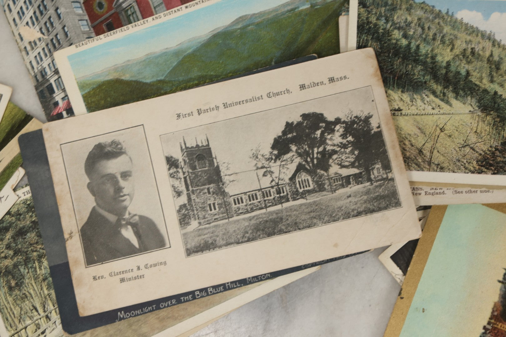 Lot 249 - Grouping Of Antique Souvenir Folders Of Mohawk Trail, Massachusetts, Springfield, Massachusetts, Gloucester, Massachusetts, And 34 Antique Postcards Of Massachusetts And Boston Buildings And Views