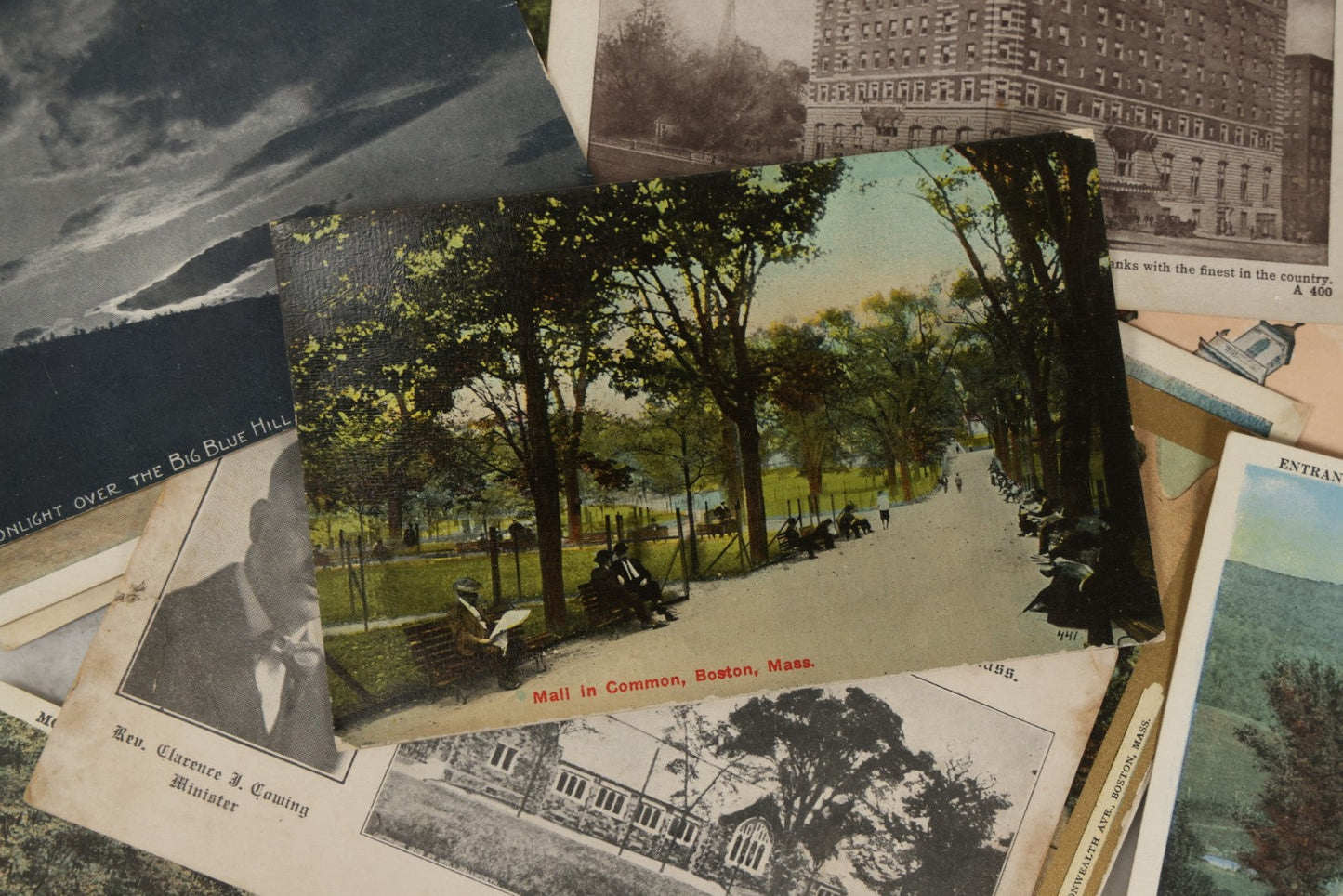 Lot 249 - Grouping Of Antique Souvenir Folders Of Mohawk Trail, Massachusetts, Springfield, Massachusetts, Gloucester, Massachusetts, And 34 Antique Postcards Of Massachusetts And Boston Buildings And Views
